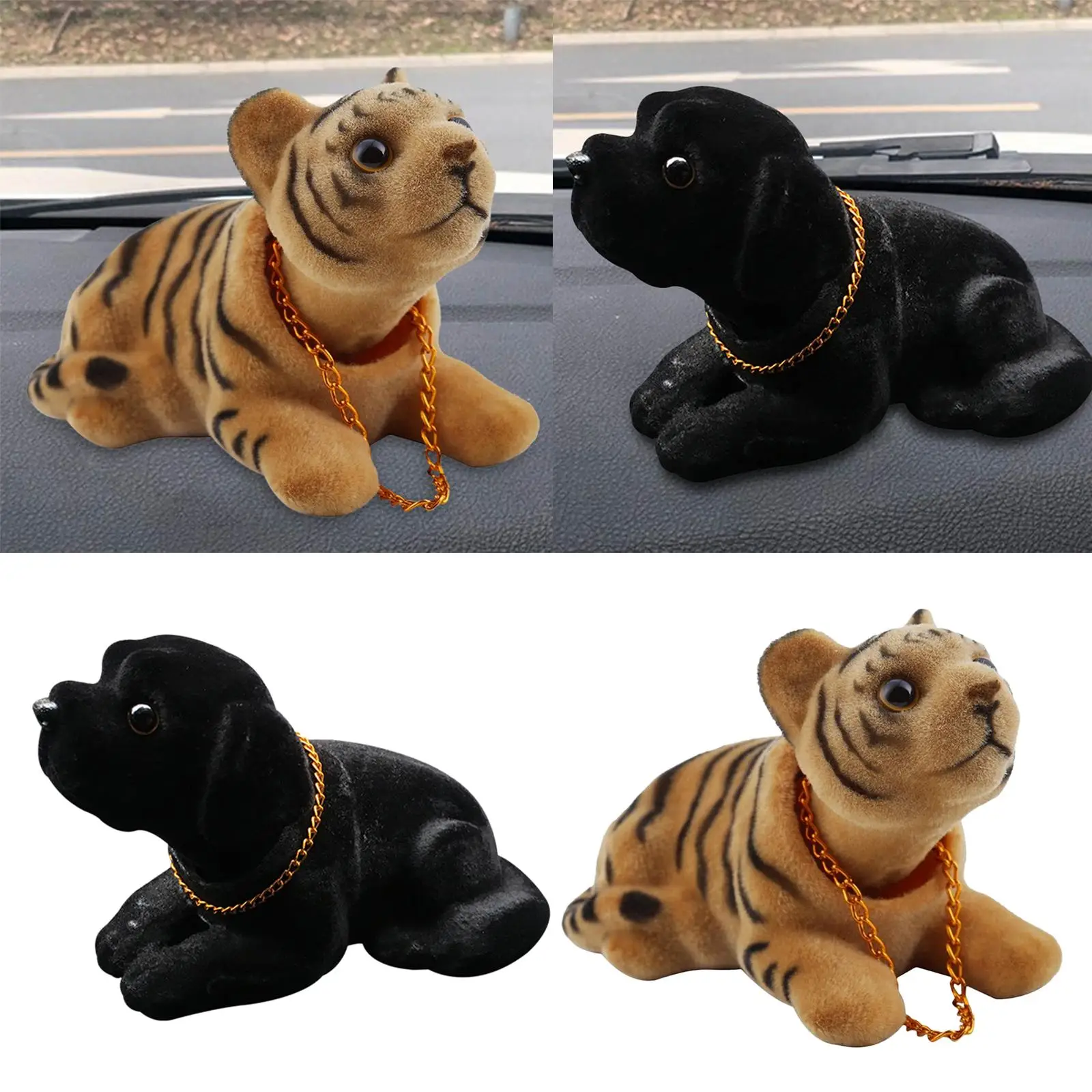 Bobble Head Dog Shaking Head Dog Figurine Model Puppy Ornaments Nodding Dog Bobblehead for Auto Dashboard Vehicle Decor Gift