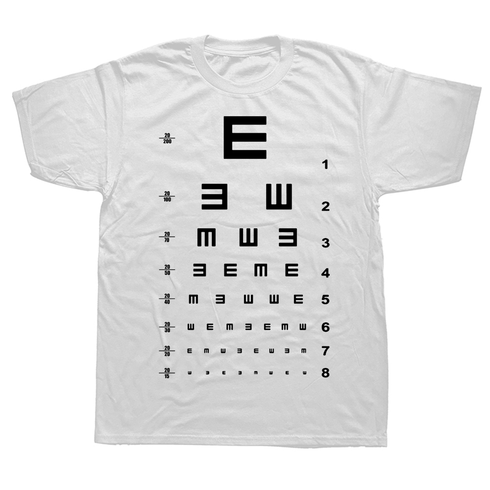 Eye Vision Diagramm Lustige Optometrist Optometrie Gläser T Shirts Baumwolle Grafik Streetwear Kurzarm Geburtstag Geschenke T-shirt – Detail 3