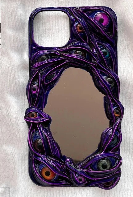 Purple Venom Cat Eyes Handmade Designer iPhone Case For All iPhone Models