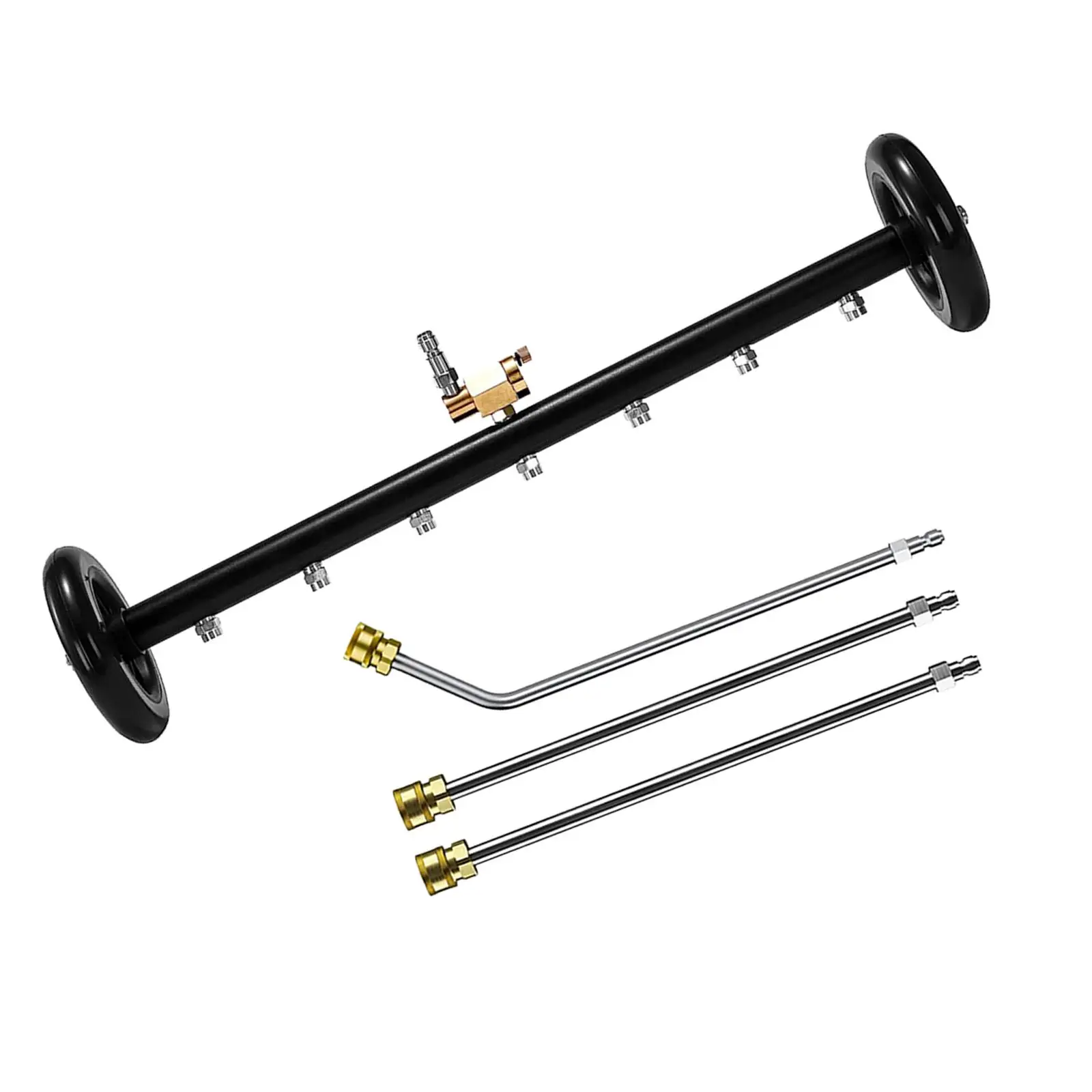 24 inch Undercarriage Washer Multifunctional 90 Degree Angled Rod 4000 PSI under Car Washer Water Broom for SUV Car Vehicles RV