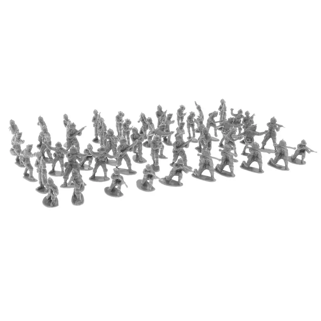 100pcs 2cm Realistic Plastic Battlefield Toy Soldier Figures