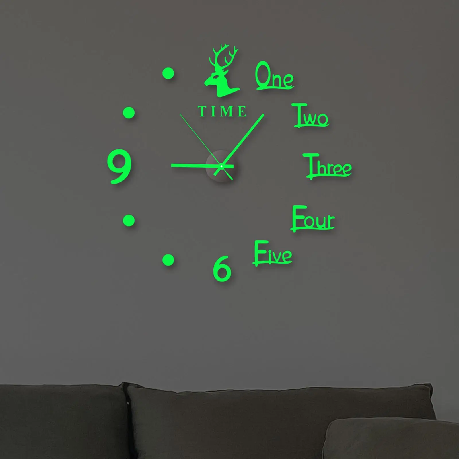 Acrylic Luminous Wall Clock Stickers DIY Silent Clock Glowing for Wall Decor