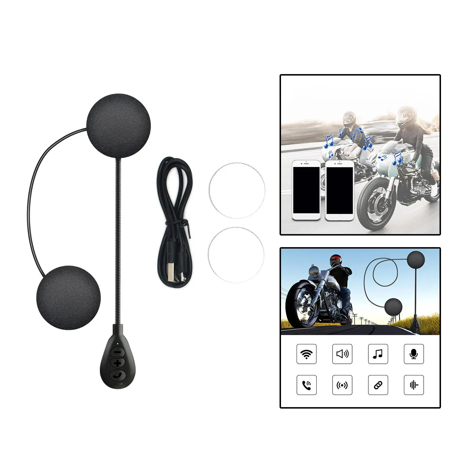 Motorcycle Bluetooth Helmet Headset Speakers Stereo for Outdoor Sports