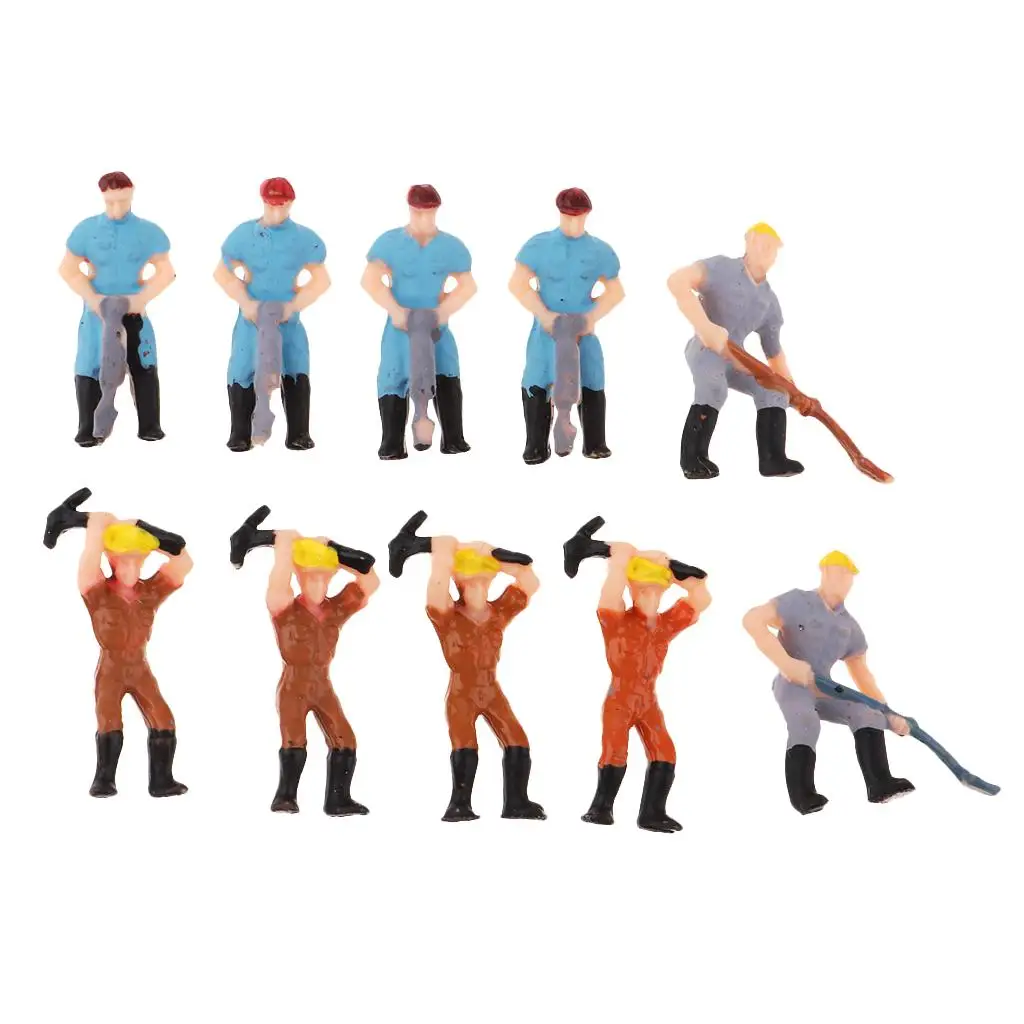 10x / Set 1/75 Workers People Action Figure Mini for HO Train Railway