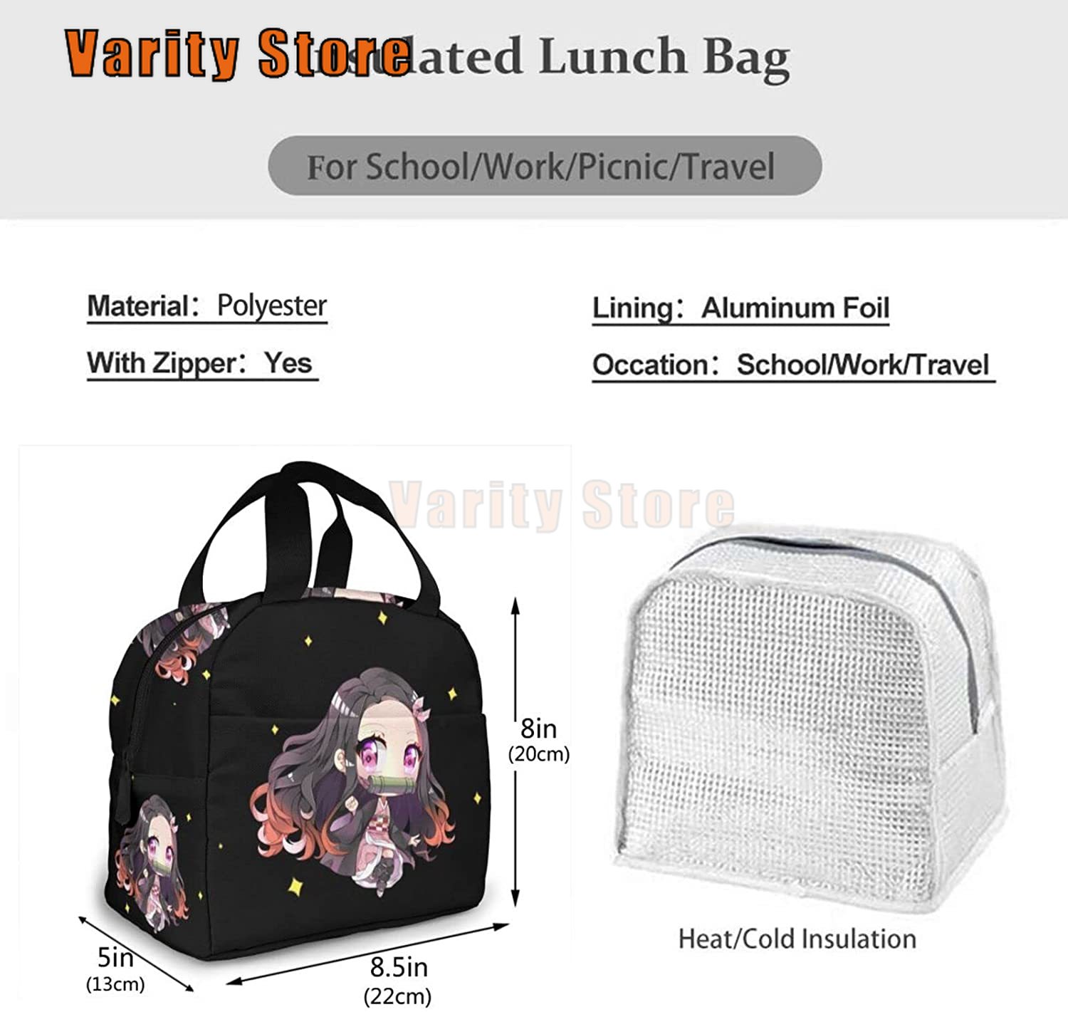 Isolado Portátil Anime Lunch Box Para As