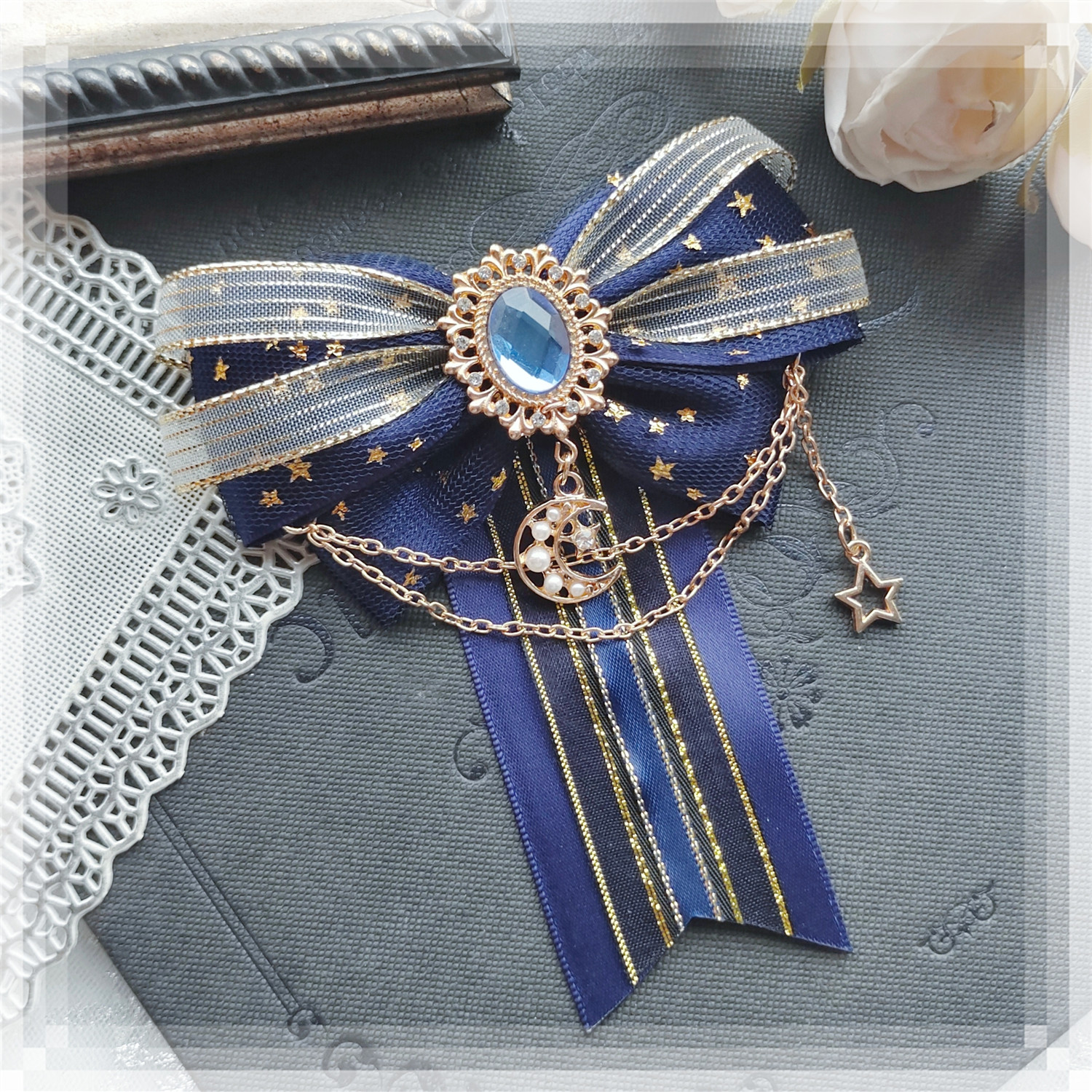 Luxus Frauen Fliege Brosche Original Garn Band Persönlichkeit Quaste Anhänger Mode Lolita Uniform Hemd Fliege Geschenk für Frauen – Detail 3