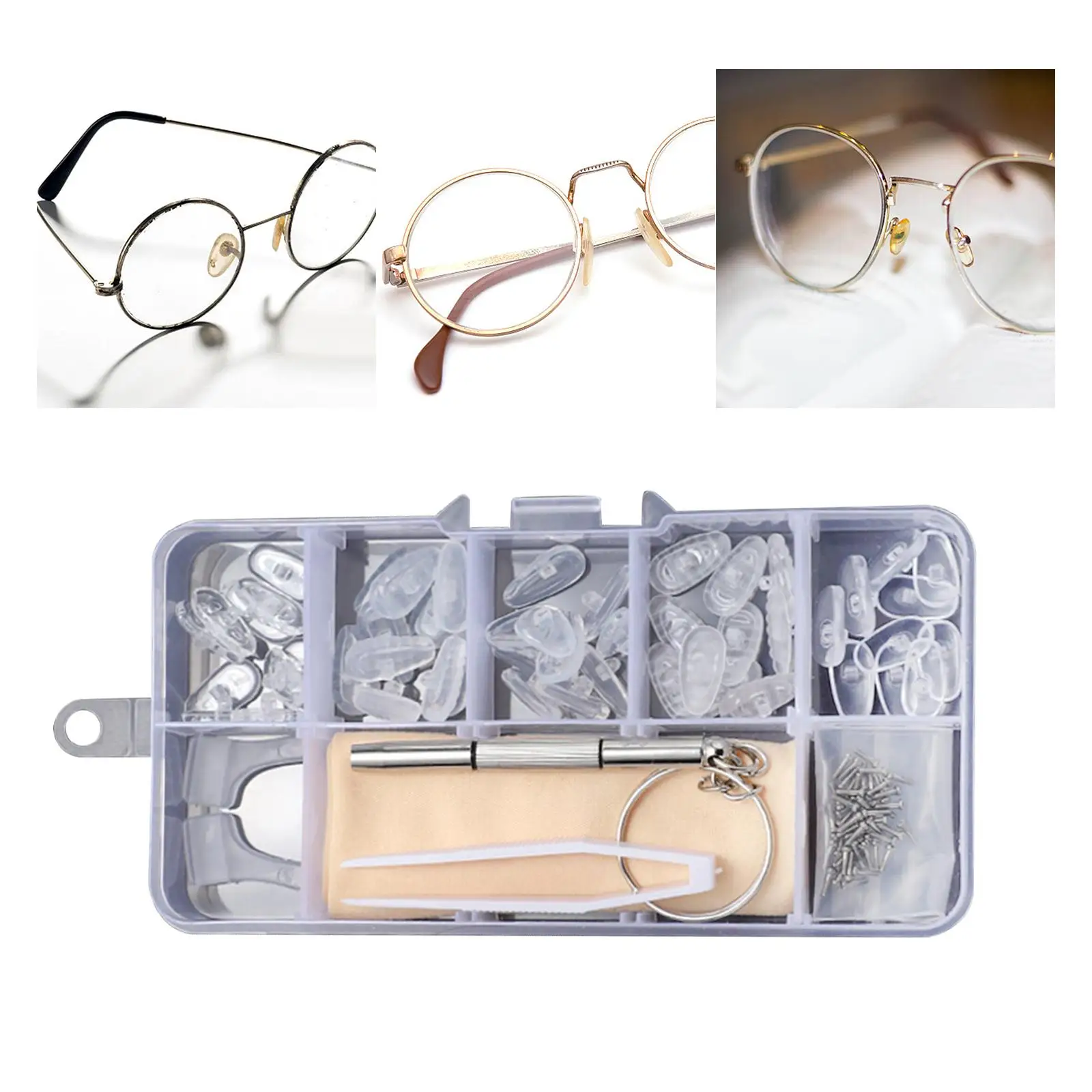 Eyeglasses Nose Pads Eye Glass Repair Anti Slip Nose Pads with Clear Box