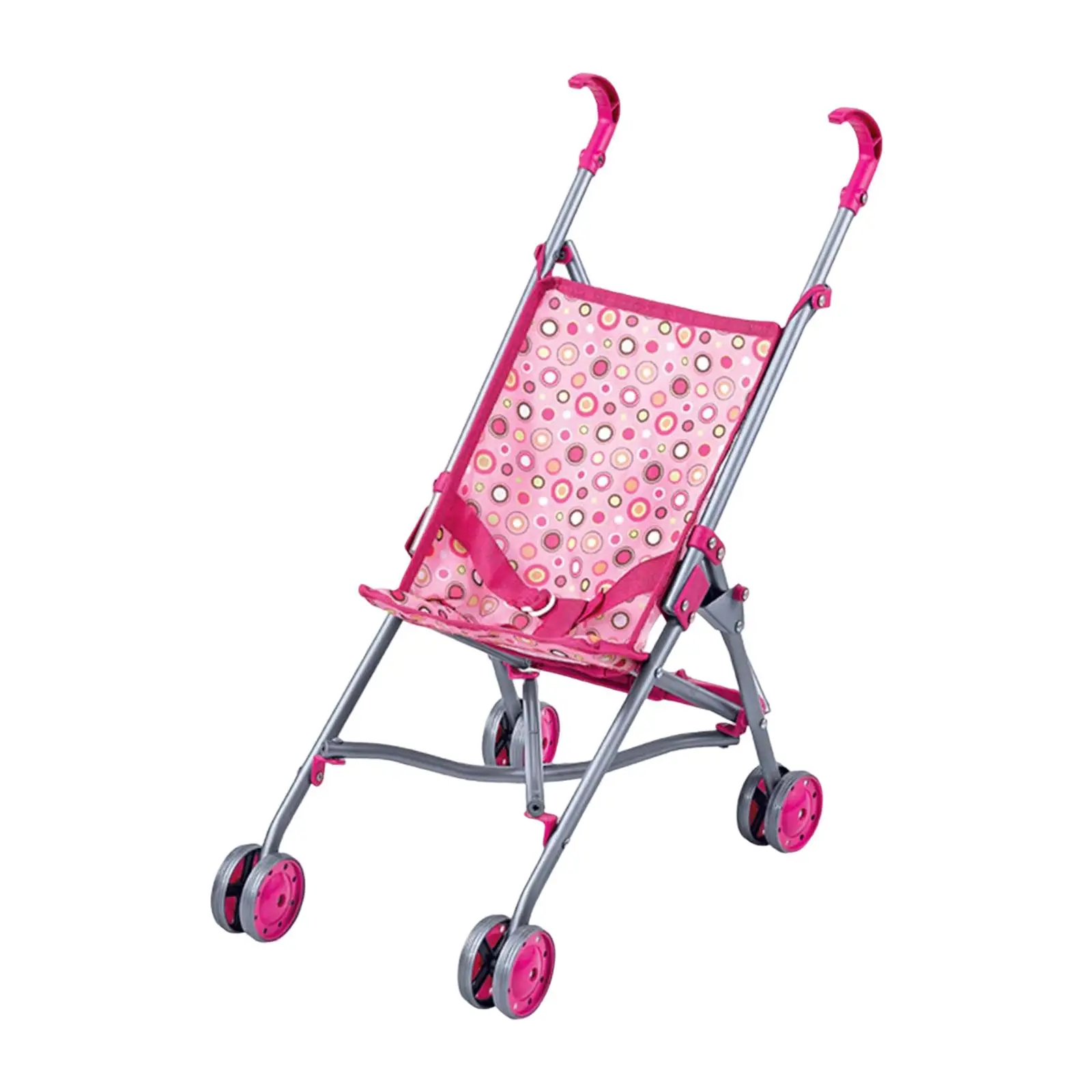 Simulation Baby Carriage Dotted Lightweight stroller Trolley for Birthday 40cm Dolls Toys Accessories Pretend Play