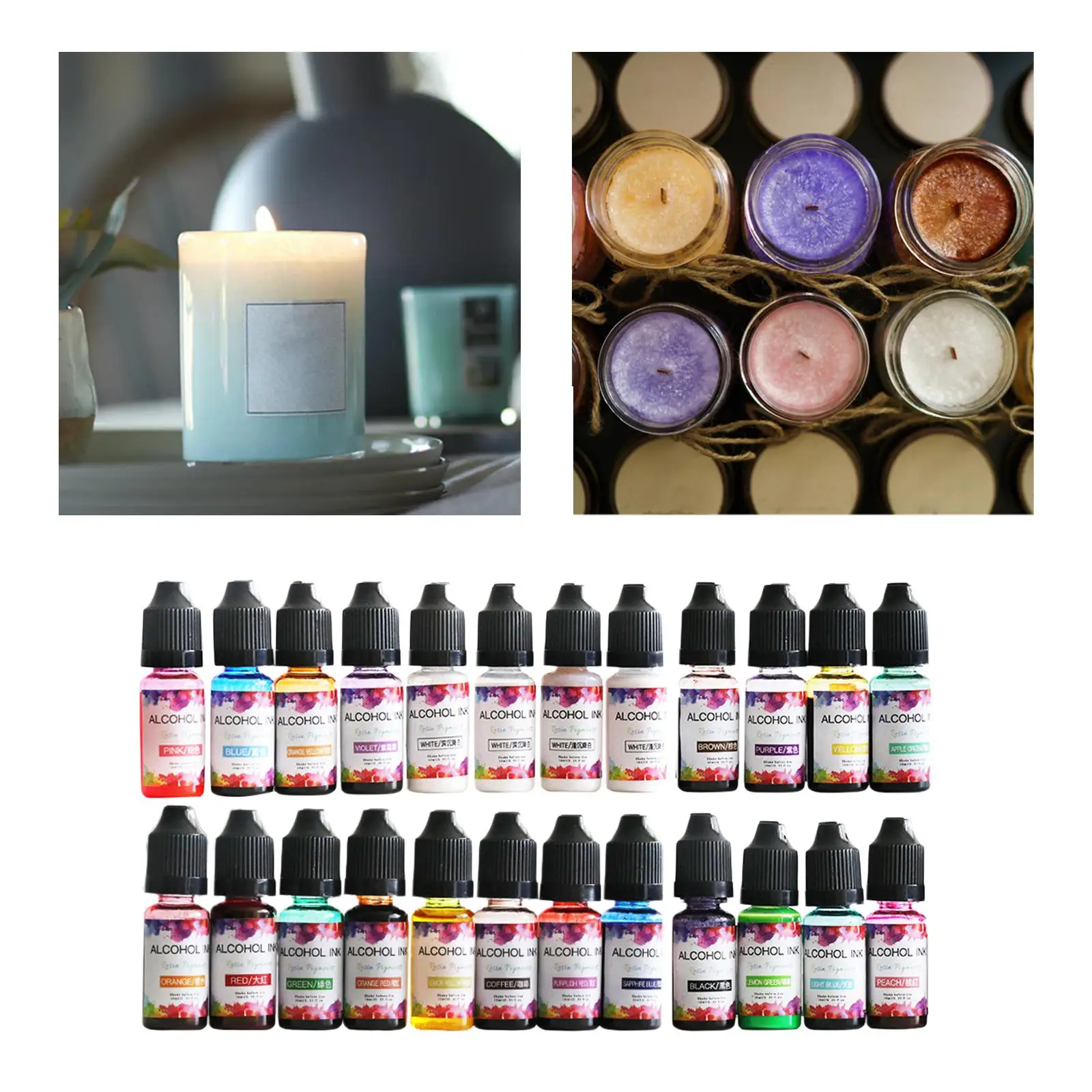 26 Colors 10ML Art Ink Alcohol Resin Pigment Liquid Resin Colorant Dye Ink Diffusion Epoxy Resin Jewelry Making