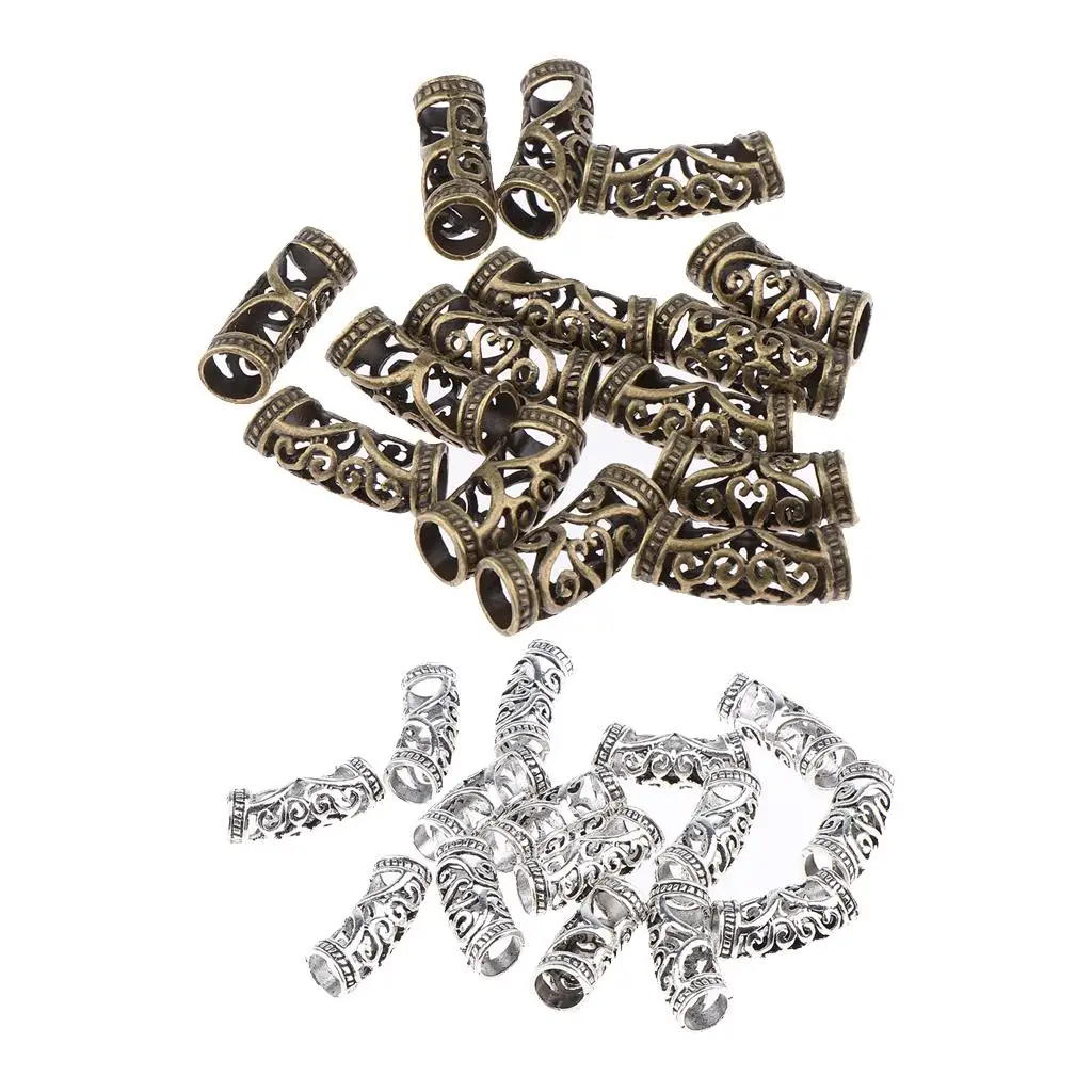 30Pcs Aluminum Hair Braiding Clips Tubes  Beads Jewelry Decorations