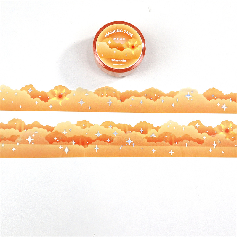 Kawaii stars moon clouds Decorative Adhesive Tape Hot silver Masking Washi Tape Diy Scrapbooking Sticker Label korean Stationery 18 S267e5bc24f564fe2bb15dfd777570426K