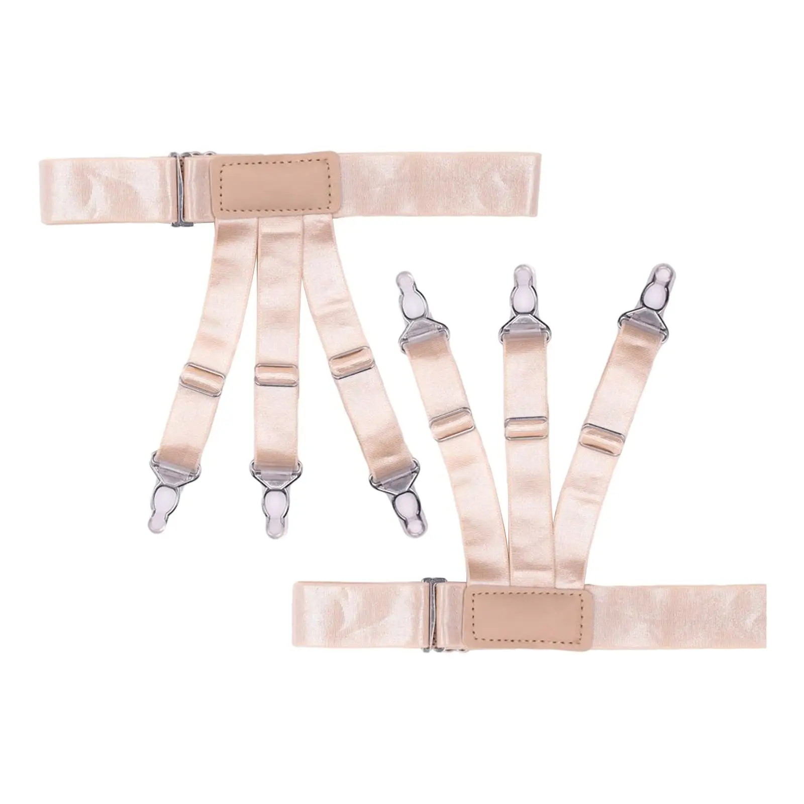 Shirt Garters Adjustable Thigh Suspenders with Non Slip Locking Clips Durable Shirt Tuckers Nylon Elastic Shirt Stays for Adults