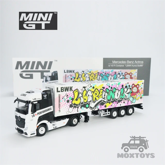 Mini Gt 1:64 Benz Actros W/ 40 Ft Container Lbwk Kuma Graffiti Lhd
