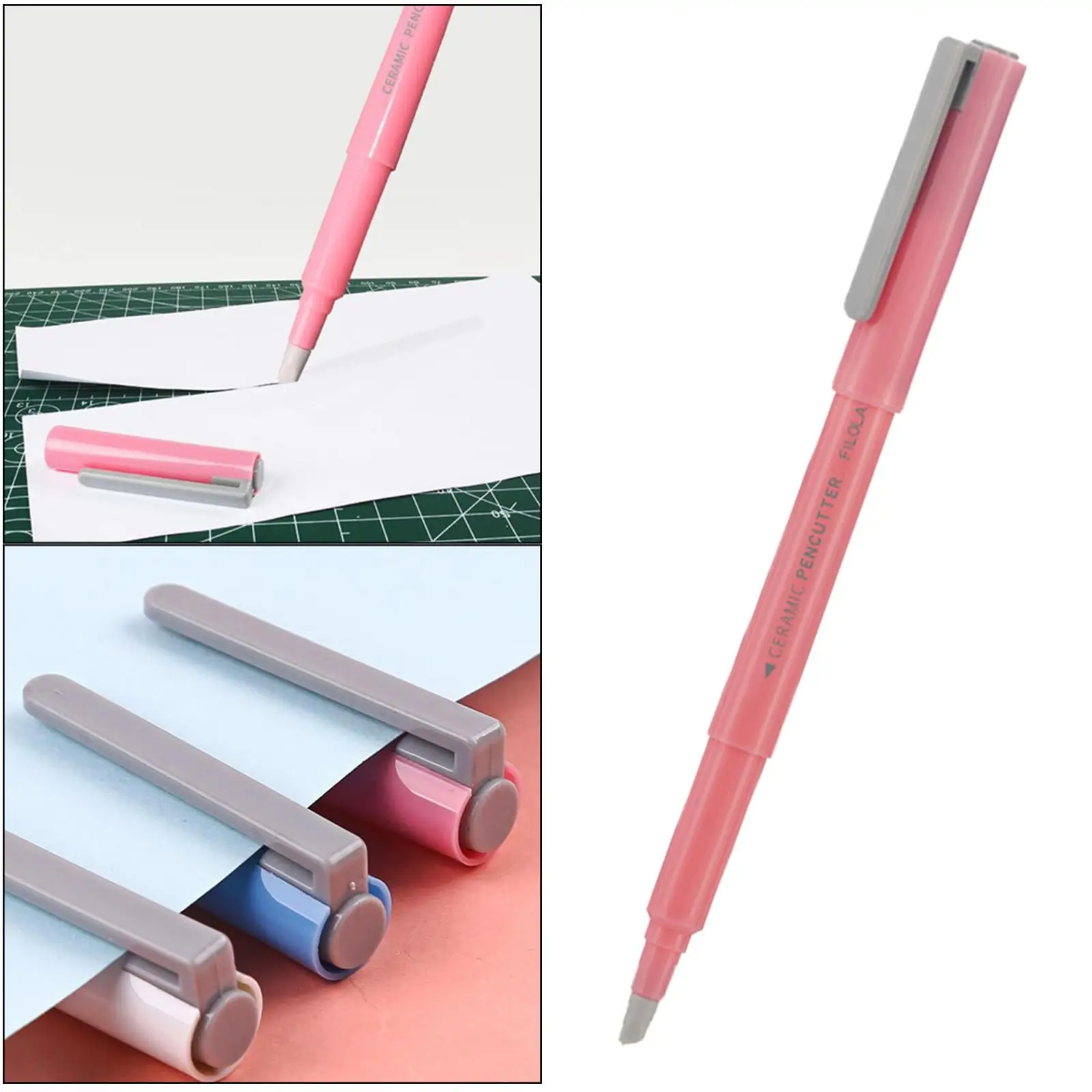 Pen Shape  Paper Cutter Pen Precision  with Safety Cap Ceramic Blade  Pen Wear-Resisting Pen Cutter Cutting Paper 