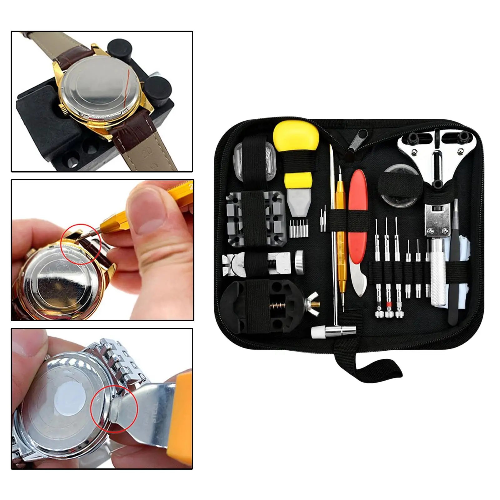151Pcs Watch Repair Tool Kit Strap Link Removal Opener Watch Back Remover Tool for Watch Battery Replacement Replace Watch Lover