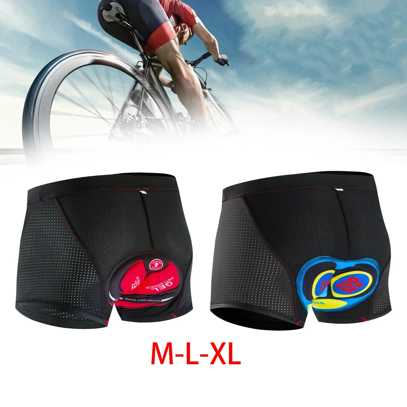 Men`s Padded Cycling Shorts Quick Dry Undershorts Breathable Motorcycle Underpants Riding Biker Mens 5D Padded Bike Shorts