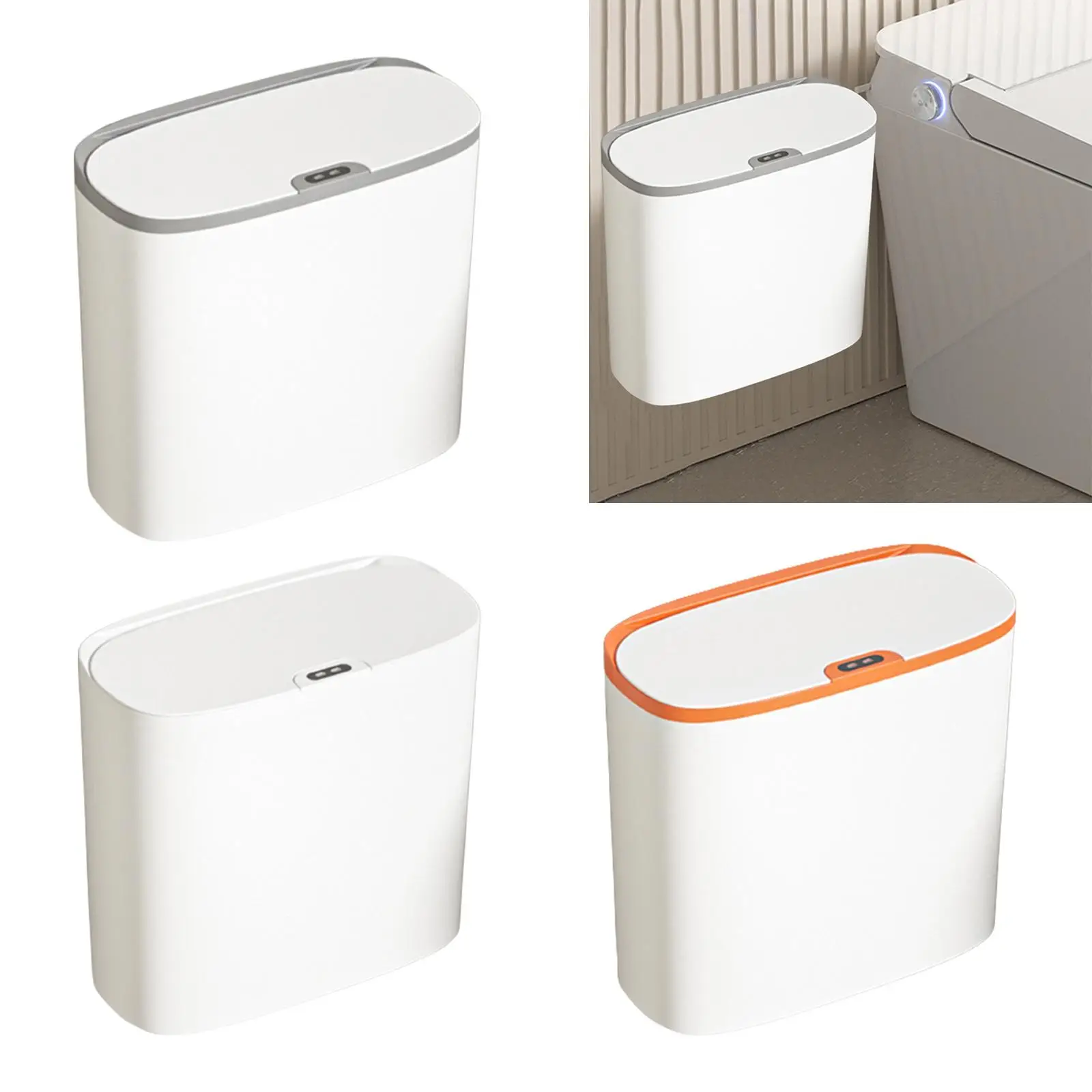 Automatic Garbage Bucket Kitchen Toilet Wastebasket Intelligent Induction Trash Bin for Kitchen Laundry Living Room Home Office
