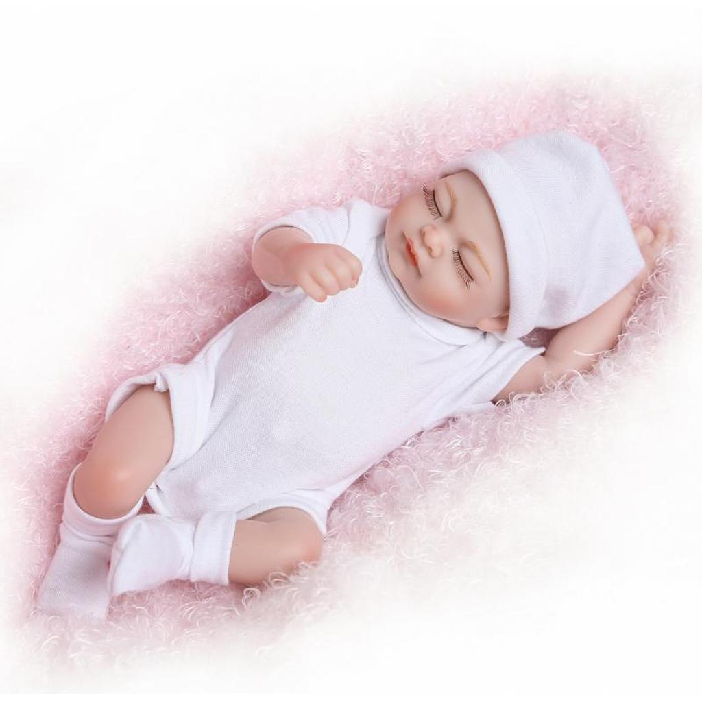 10inch Simulation Vinyl Reborn Doll Newborn Baby Pregnant Learning Toy Gift White