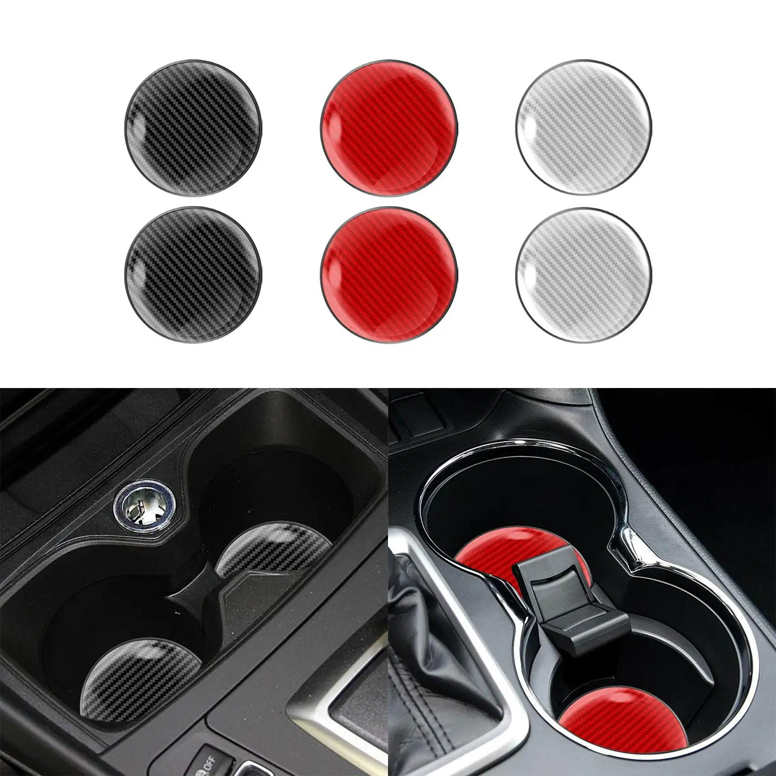 2x Cup Holder Coaster Car Accessory Non Slip Teacup Protector Water Cup Coasters Slot Vehicle Coasters for Outdoor Most Cars