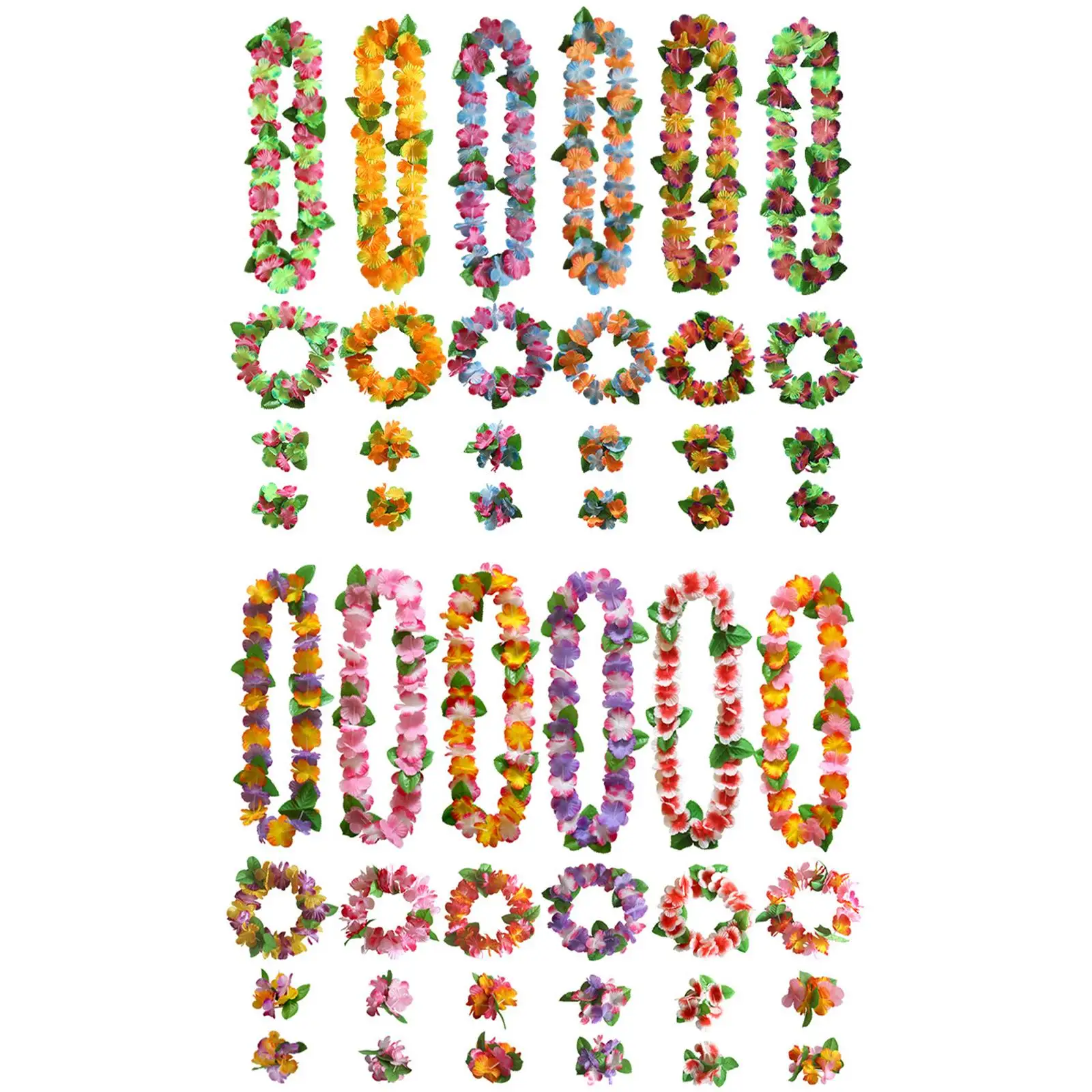 Hawaiian Leis Wearing A Tropical Flower Necklace for Decoration