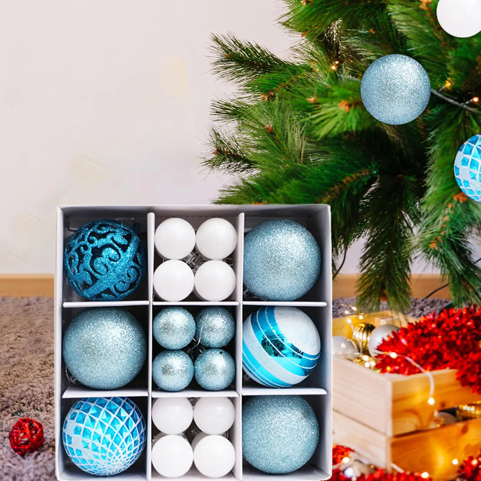 30Pcs Christmas Ball Ornaments Decorative Xmas Balls Baubles Christmas Tree Decorations for New Year Indoor Wreath Party Home