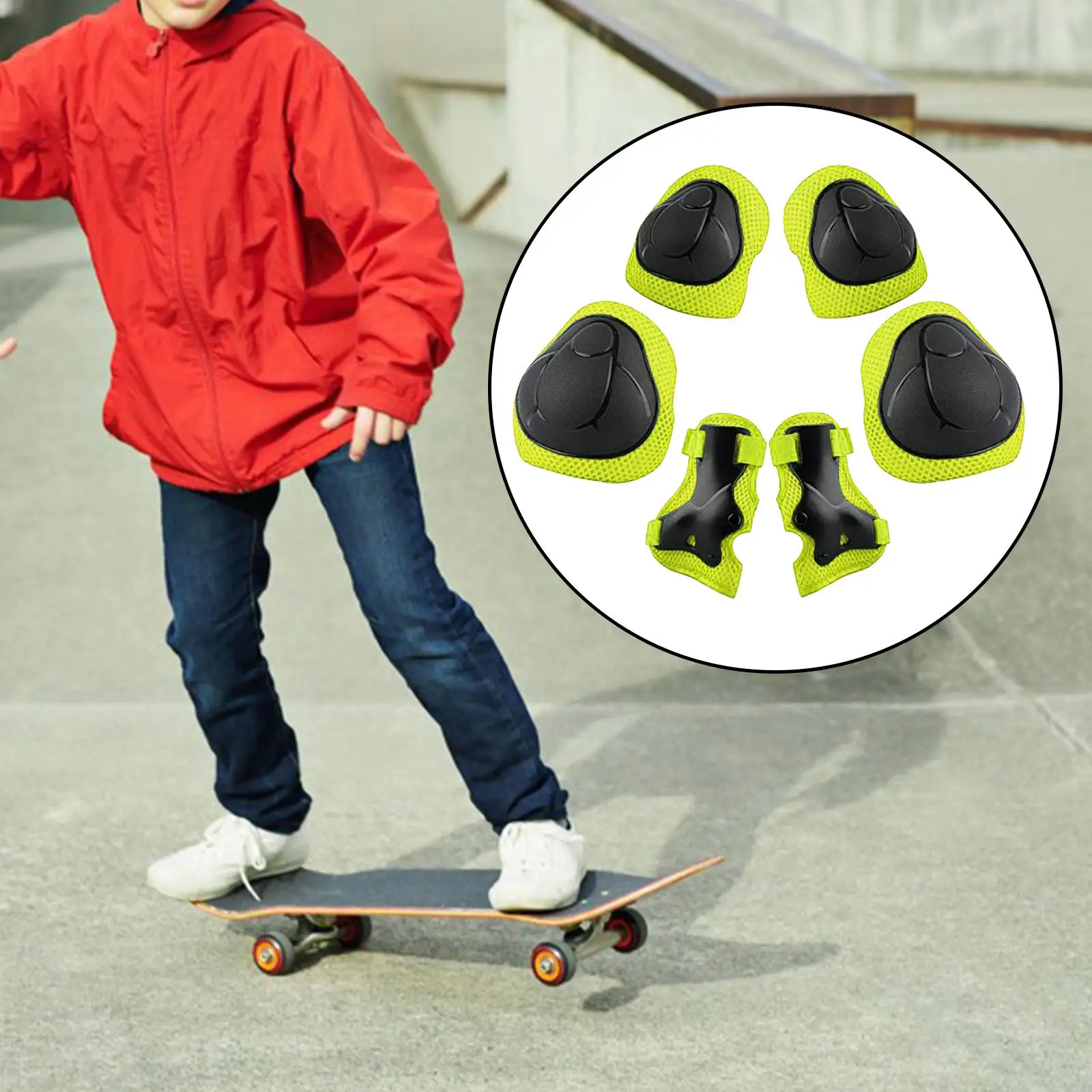 Kids Pads Protective Adjustable Multiple Hand Safe Guard Knee Wrist for Bicycle Skating Rollerblading Kids Child