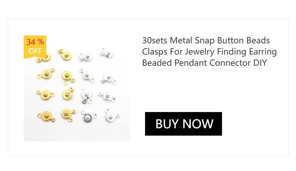 30sets Metal Snap Button Beads Clasps For Jewelry Finding Earring Beaded Pendant Connector DIY Accessories