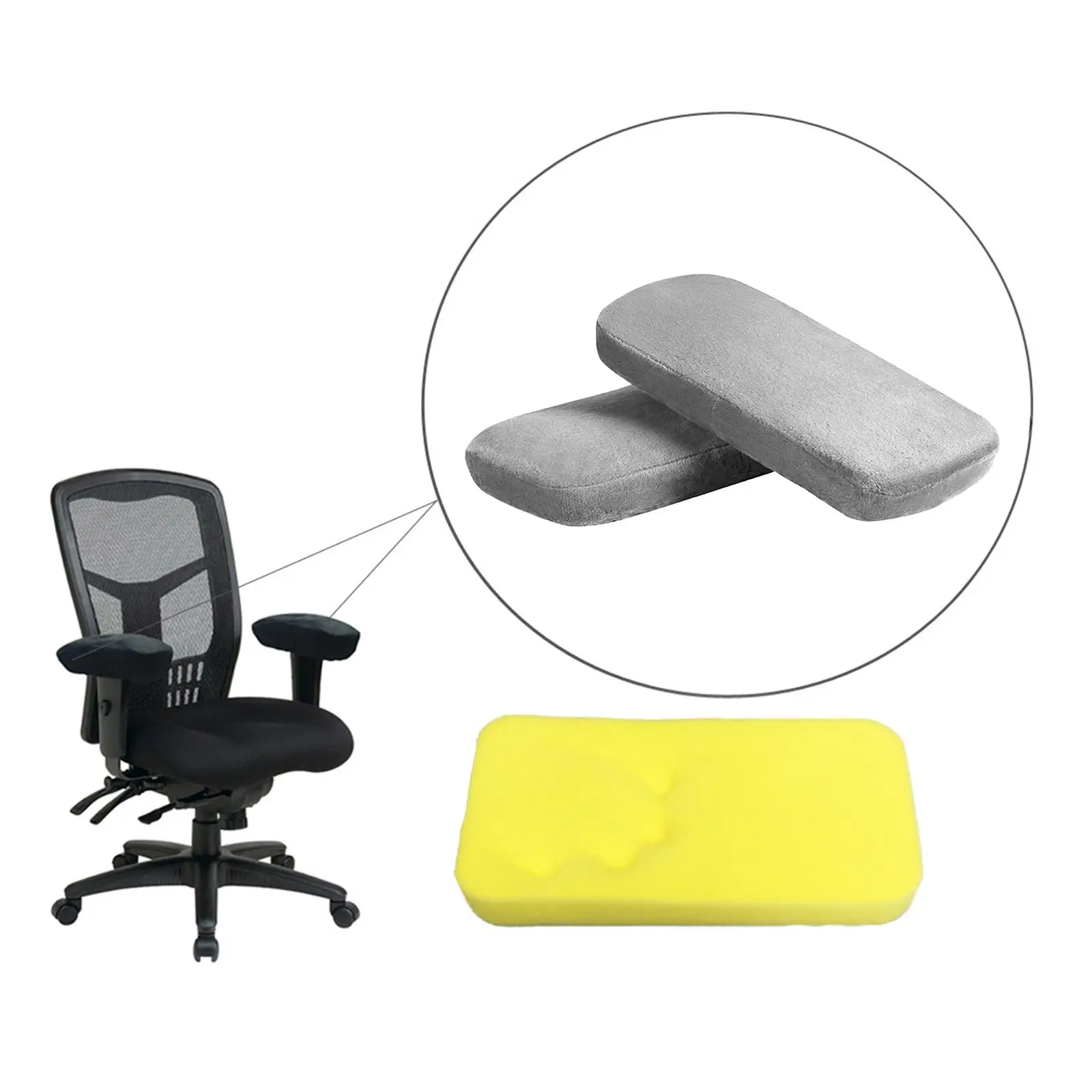 Memory Foam  Armrest Pads  Elbow  Removable Washable Universal 2 Pcs/ Set