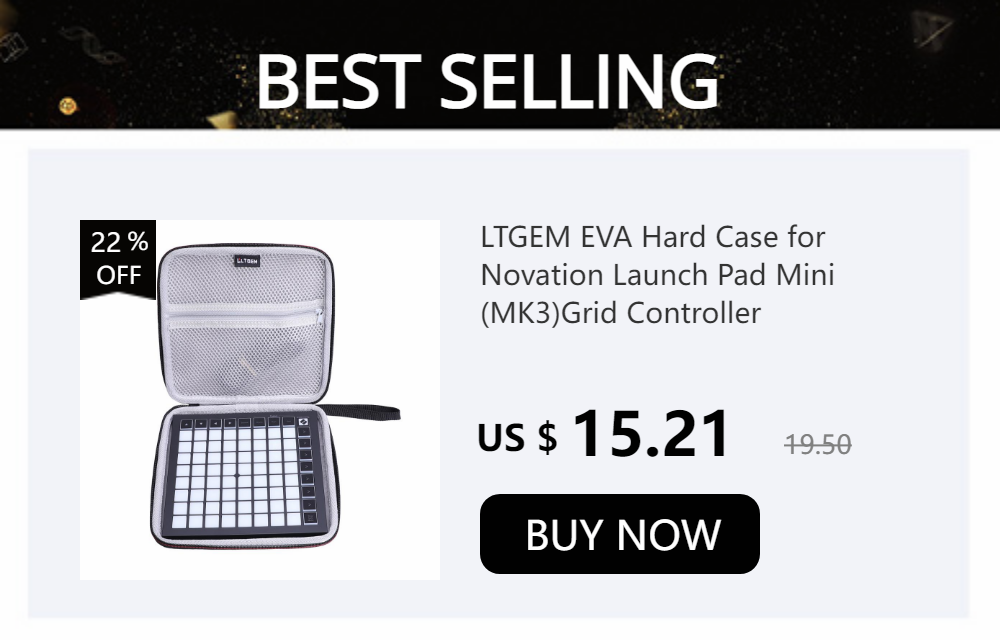 LTGEM Black EVA Hard Case for Akai Professional APC 40MKII USB-Powered Full-Featured Ableton Live Performance MIDI Controller