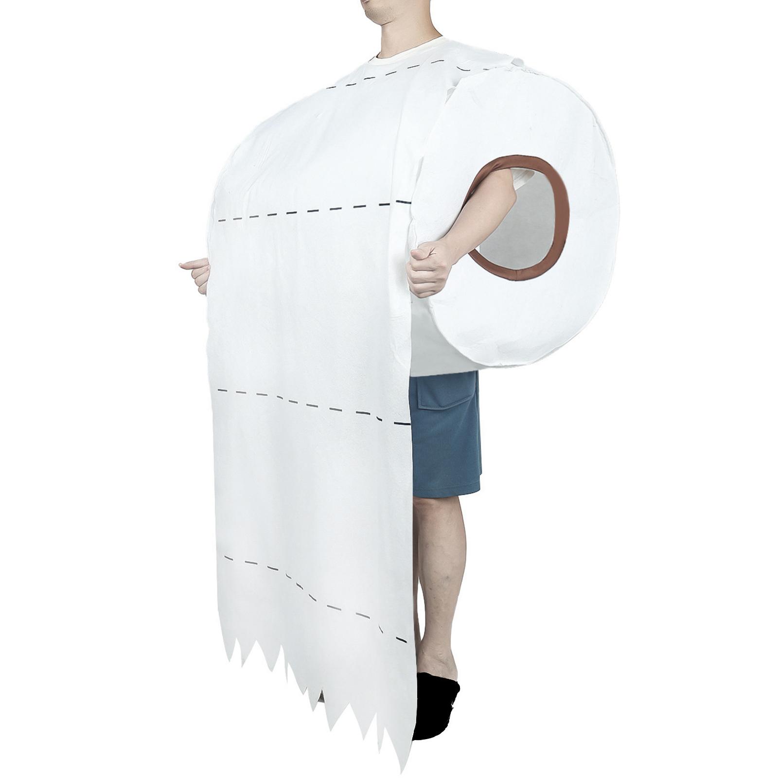 Toilet Tissue Costume Large Roll Cosplay Costume Funny Roll Paper Cosplay Clothing for Stage Halloween Cosplay Adults Couples