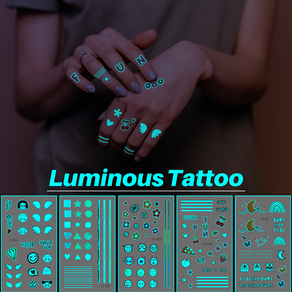 Best of Cute Luminous Temporary Tattoo Stickers Waterproof Face Body Art Fake Tattoos Children Women Cosmetics Festival Accessories Reviews & Tips