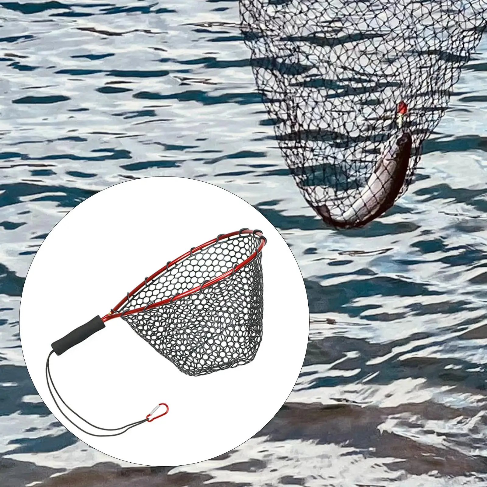Landing Net No Folding Shrimp Cage  Handle Salmon Net Fishing Trap Fish Scoop