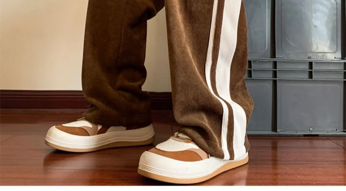 EOENKKY-Calças masculinas largas de veludo vintage, calças