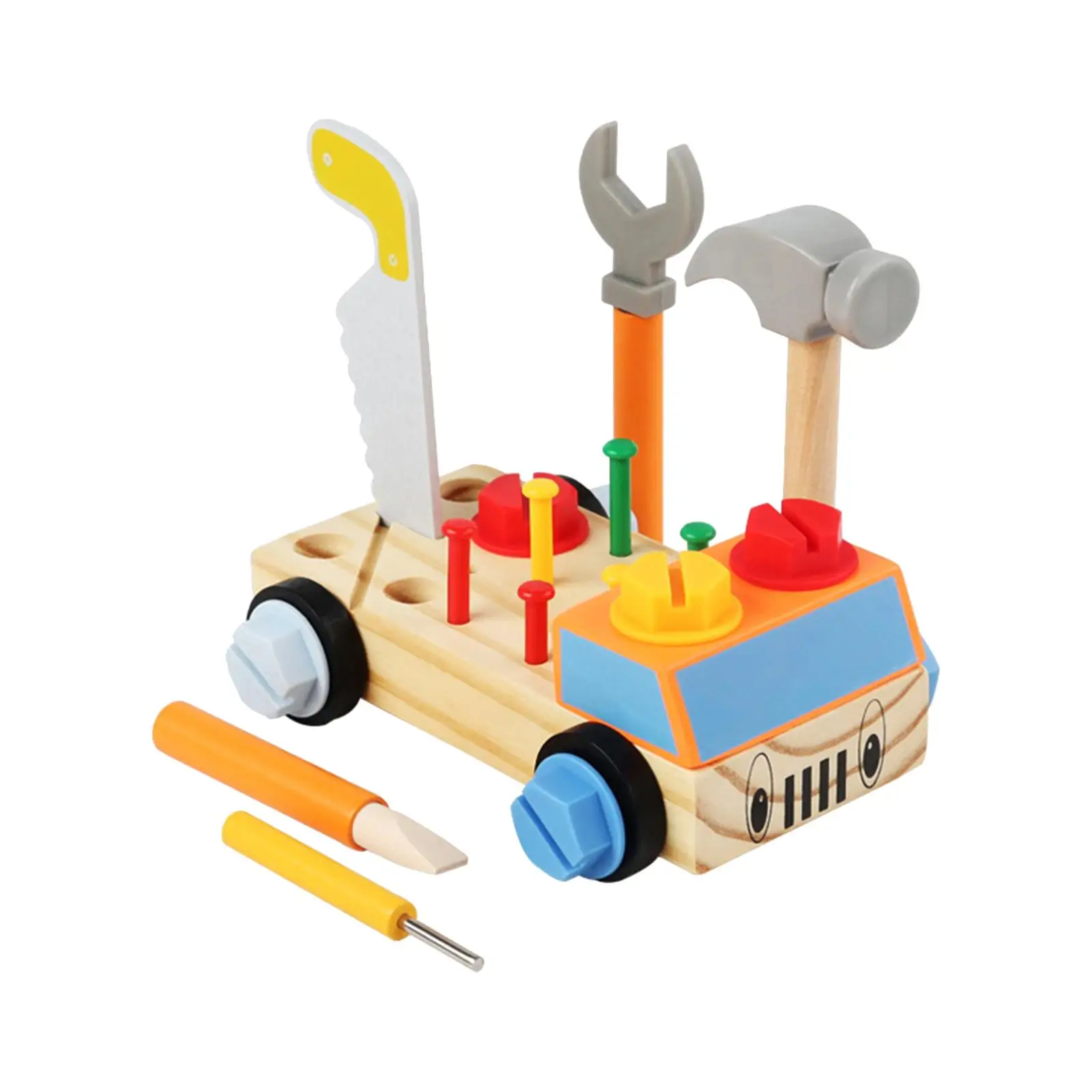 Wooden Play Tool Set Disassembly Toy Woodworking Repair Tools Children`s