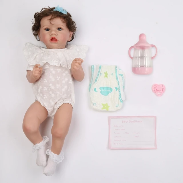 Reborn baby doll 20  silicone de corpo inteiro realista real toque macio recém  nascido bebe boneca com veias visíveis lifelike 3d pele - AliExpress