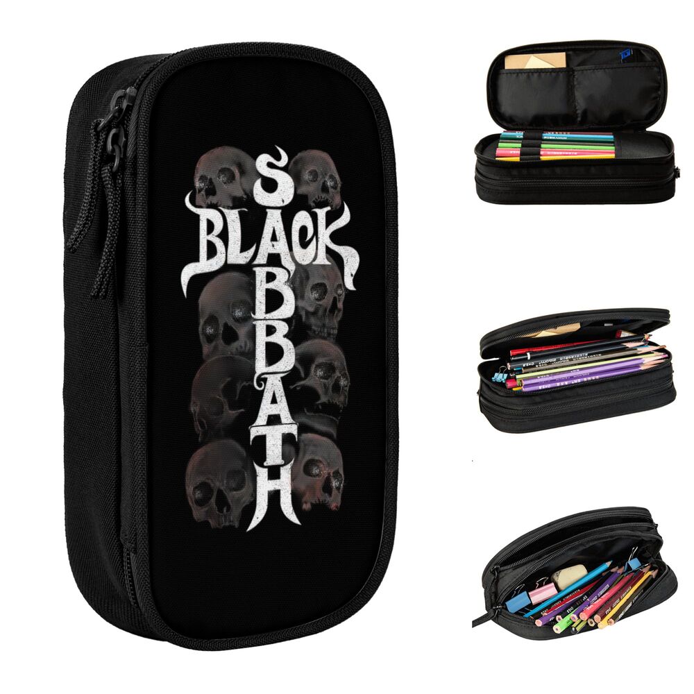 Black Pencilcases, Pen para Estudantes, Big Capacity