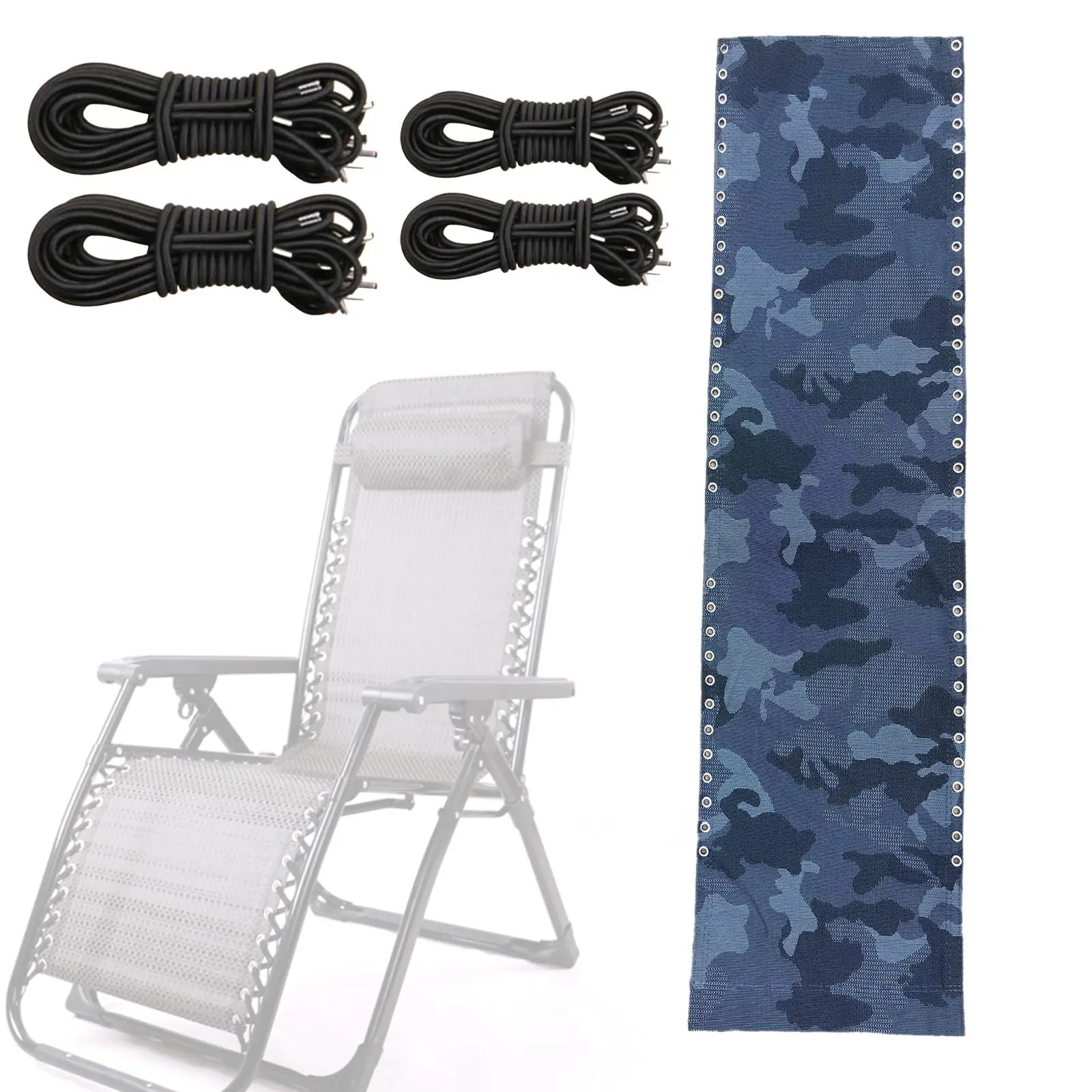 Universal recliner Replacement Fabric with Ropes Waterproof Tool Breathable Reclining Cloth for Lounge Beach Patio Intdoor Lawn