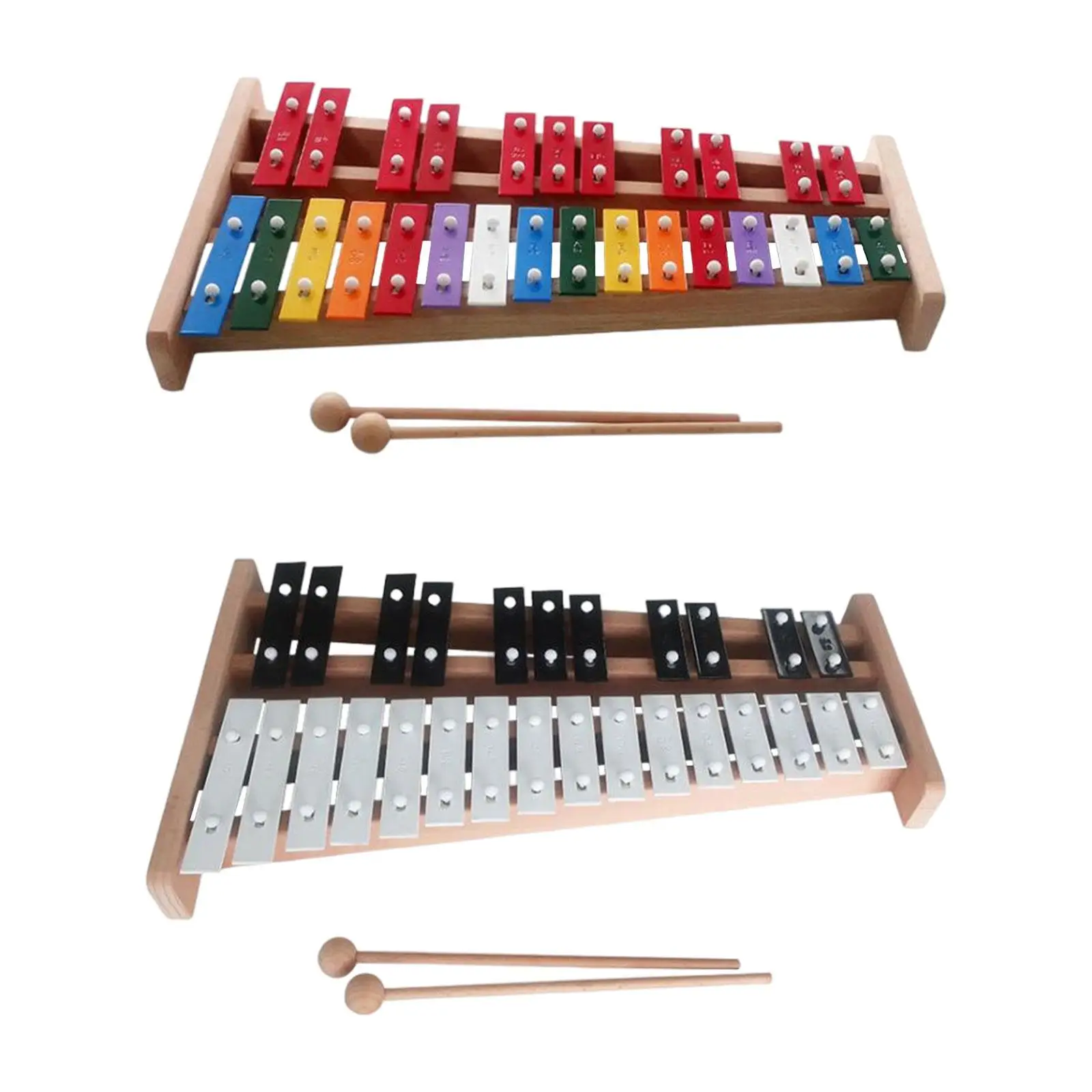 Hand Percussion 27 Key Glockenspiel Xylophone Educational Percussion with Mallets Compact for Music Lovers of Different Ages