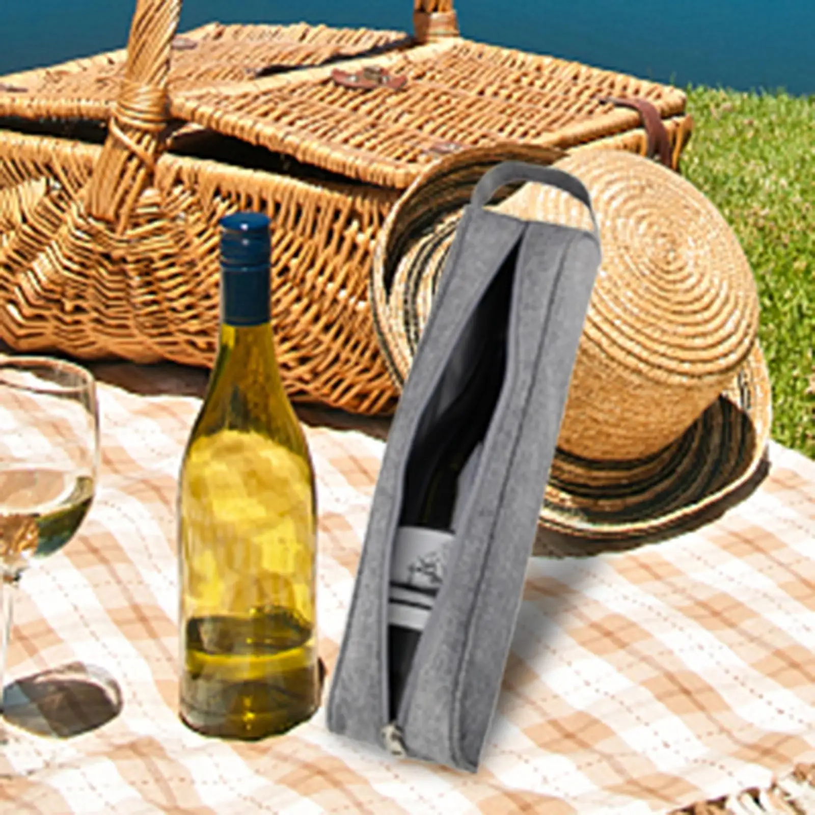 Single Bottle Wine Tote Bag Waterproof Gift Insulated Wine Cooler Bag Thermal Wine Carrier for Camping Picnic Outdoor Sports