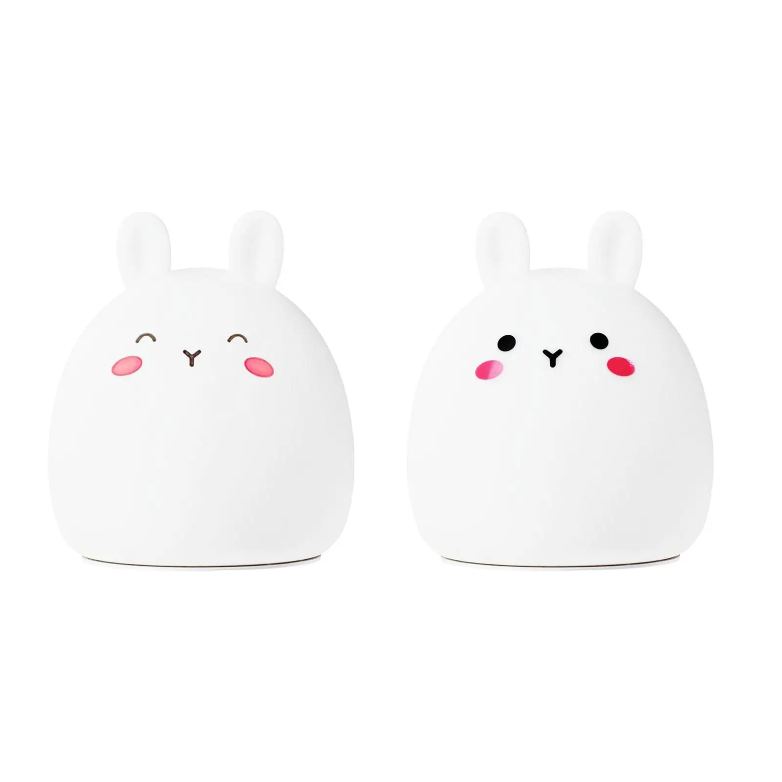 Bunny Night Lights Silicone Color Changing Touch Control Dimming Rabbit Lamp for Kids Living Room Ornament Bathroom Sleeping