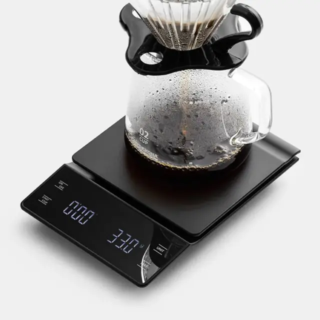 X37E KitchenTour Coffee Scale with Timer 3kg/0.1g High Precision Pour Over  Drip Espresso Scale with Back-Lit LCD Display