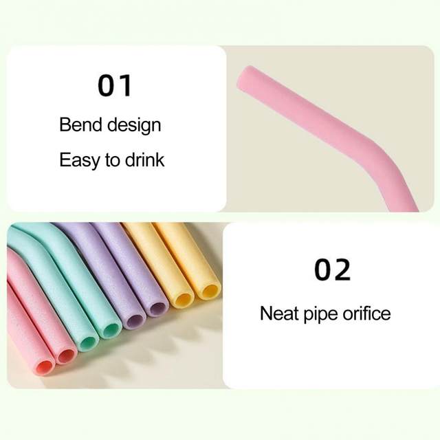 Reusable Silicone Straws Pastel 5 Pack