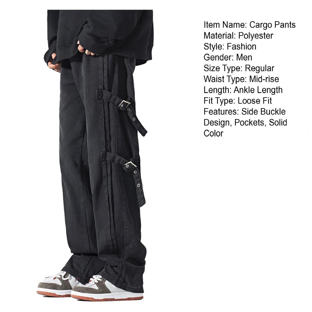 Description Picture 3 of itemThe style of overalls has a buttoned design on the legs and is full of hip-hop elements.