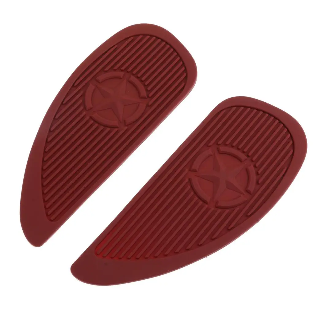 2pcs Brown Rubber Fuel Tank Traction Side Pads Motorcycle  Decal