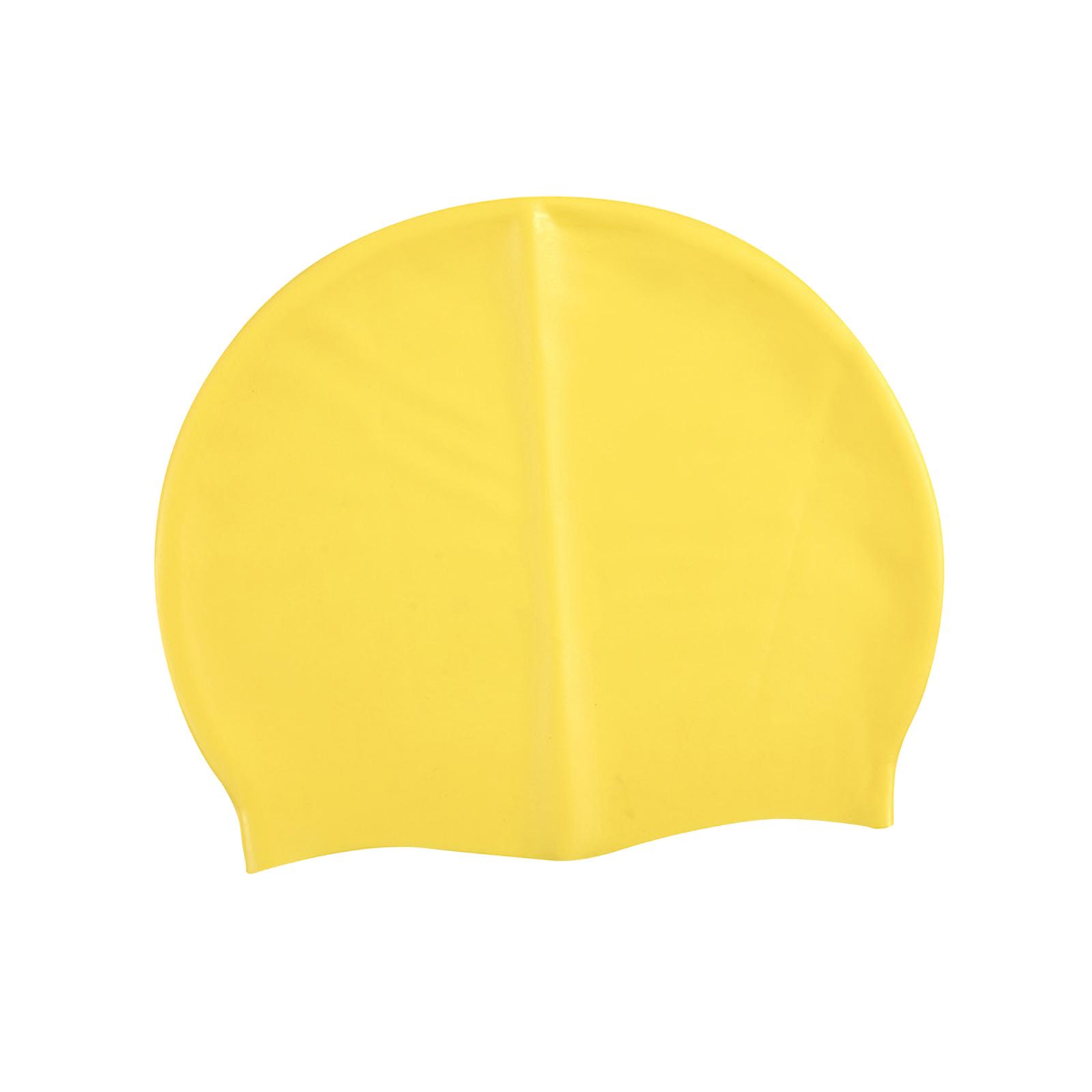 Pure Color Swimming Cap Headwear Comfortable Silicone Swim Cap Hair Protection for Surfing Long Hair Canoeing Training Women Men