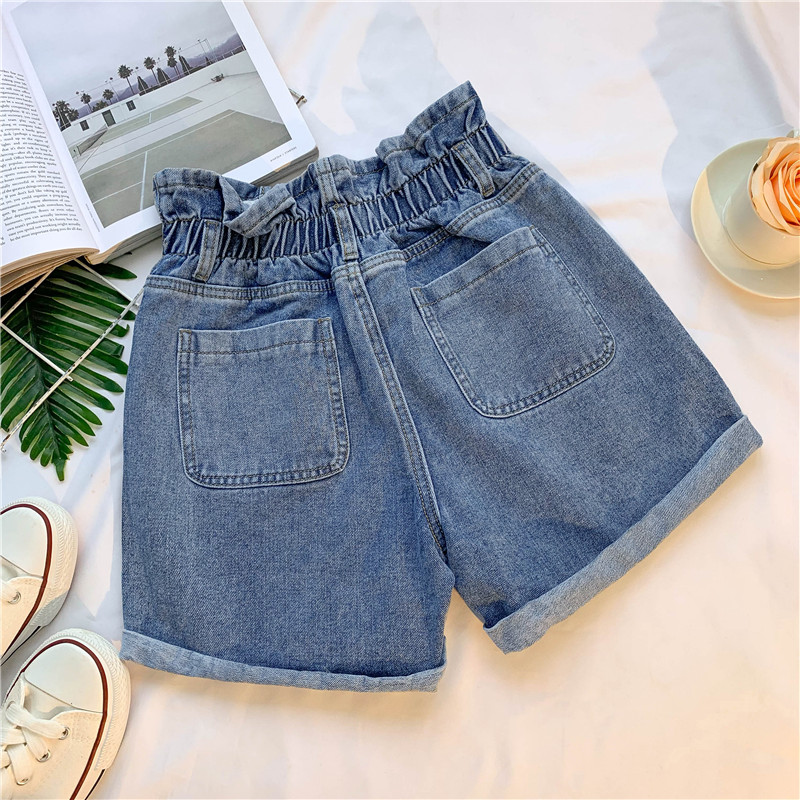 alta cintura solta grande denim shorts feminino verão outono moda casual meninas bonito outerwear jean curto feminino barato por atacado