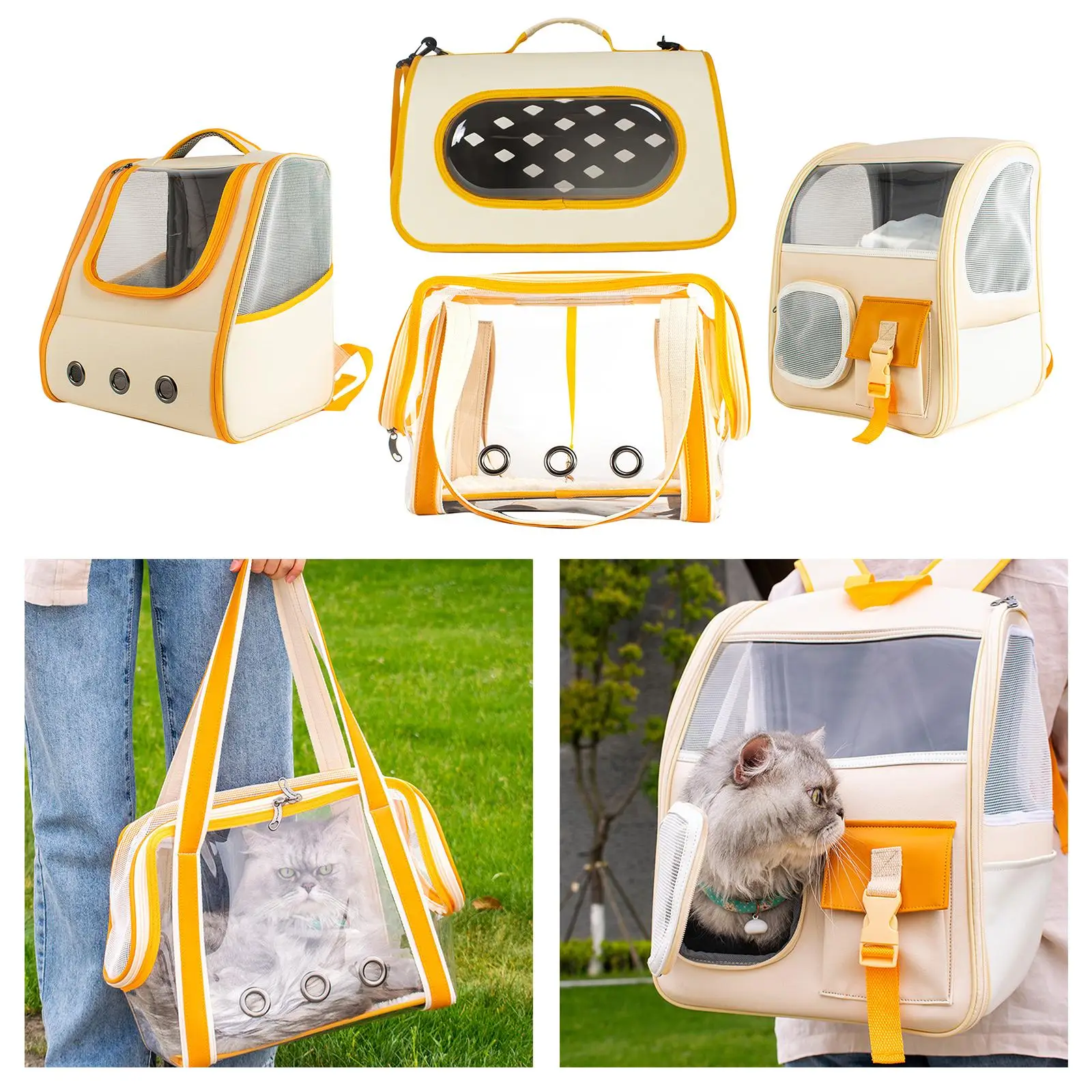 Portable  Carrier Backpack for  Outdoor Breathable Pet Bag with Ventilated Mesh