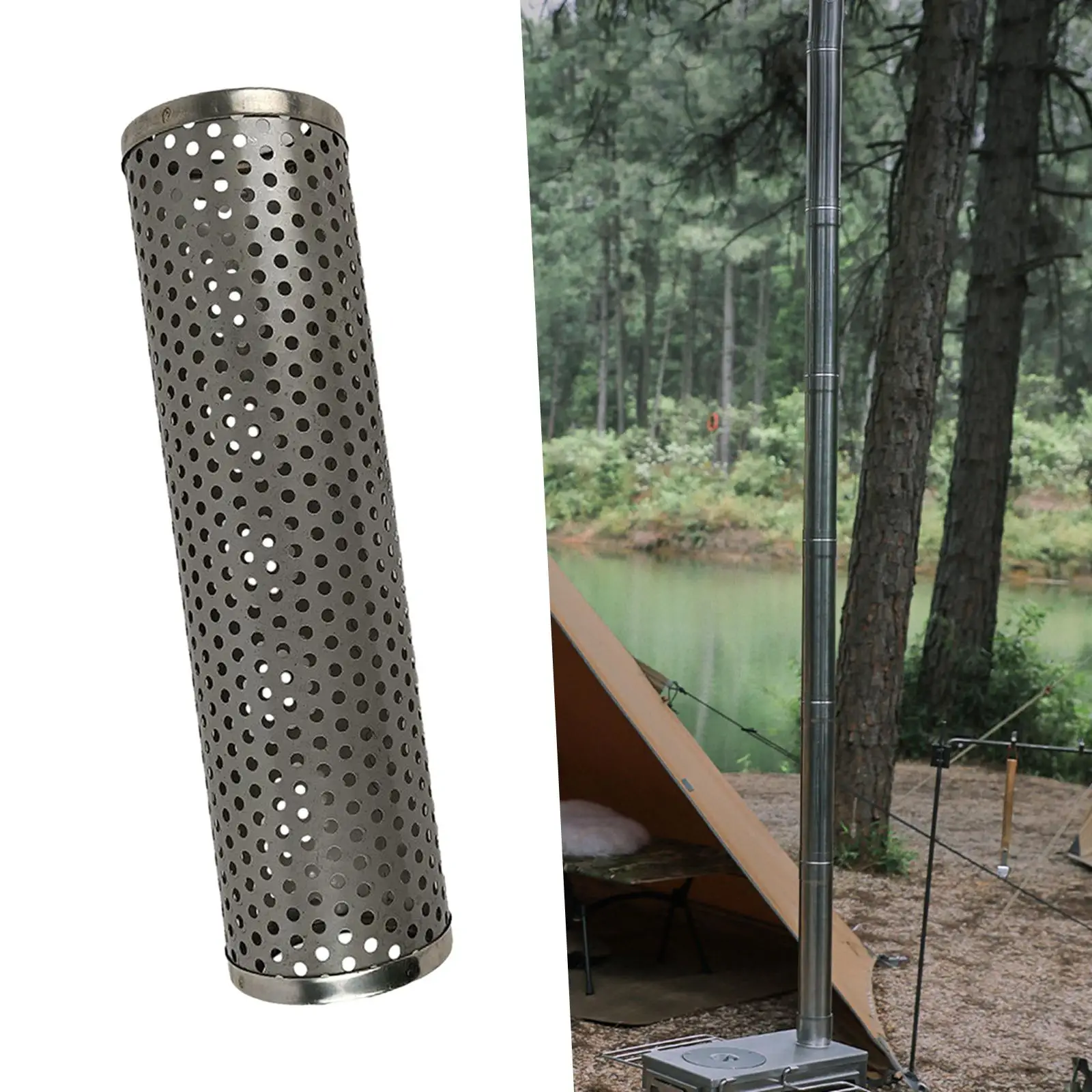 Stove Chimney Pipe Cover Anti Scalding Mesh Cover for Outdoor Camp Stove