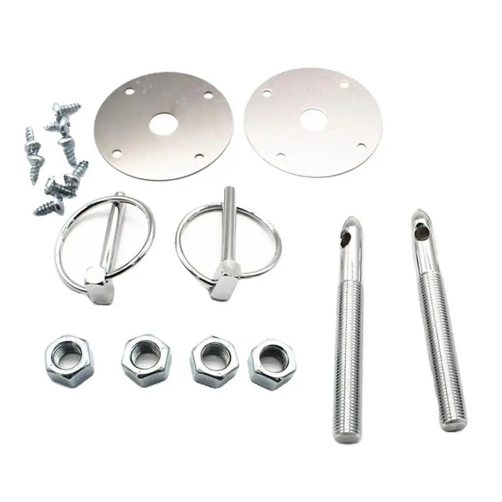 Auto Stainless Hood Pin Set Chrome Hardware for Ford Mopar Racing Cars