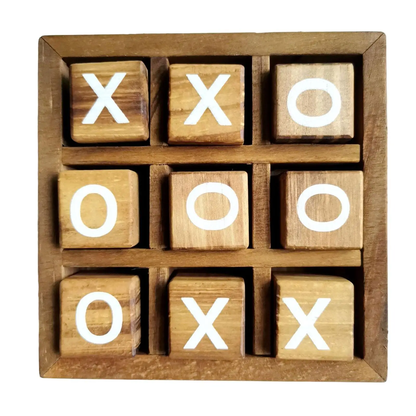 Wooden Tic TAC Toe Game Strategy Board Games Party Favor Fun Indoor Brain Teaser Travel for Home Adults Friends Decor